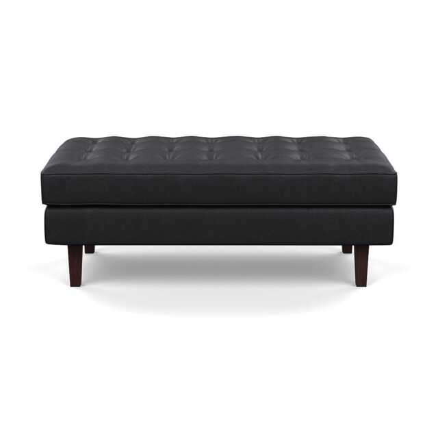 Heal's Hepburn Ottoman Liena Leather Black 622 Black