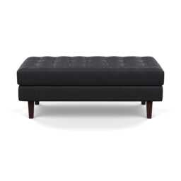 Heal's Hepburn Ottoman Liena Leather Black 622 Black