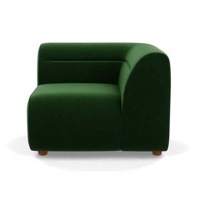 Heal's Lilli Corner Unit Right Module Smart Velvet Forest Natural Beech Feet