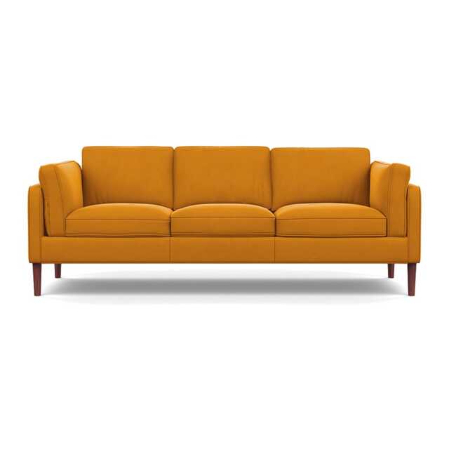 Heal's Sonno 4 Seater Nobilis Velvet Mustard Walnut Feet - image 1