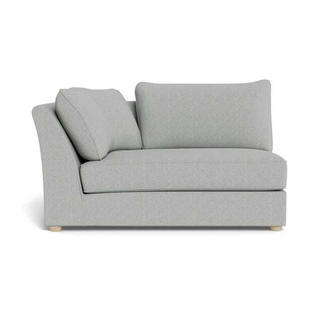 Heal's Tailor Large Curved Left Hand Facing Corner Unit Melton Wool Limestone Natural Feet