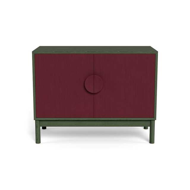 Heal's Tinta Small Sideboard Green Stain Carcass Red Stain Doors