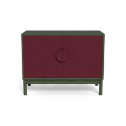 Heal's Tinta Small Sideboard Green Stain Carcass Red Stain Doors