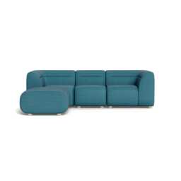 Heal's Lilli Left Hand Facing Corner Sofa Brushed Cotton Cadet Natural Beech Feet