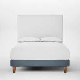 Heal's Shallow Divan Double Smart Cotton Linen Celstial Light Soild Wood Feet