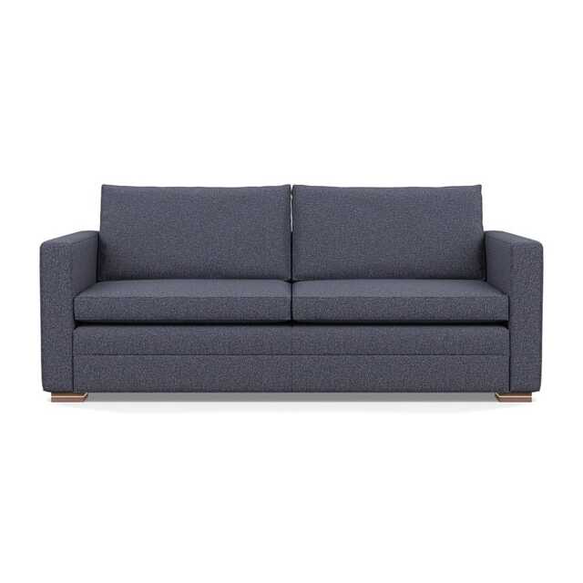 Heal's Palermo 3 Seater Sofa Loop Boucle Navy Brass/Walnut Feet
