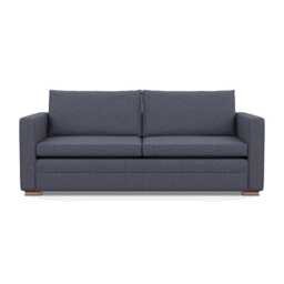 Heal's Palermo 3 Seater Sofa Loop Boucle Navy Brass/Walnut Feet