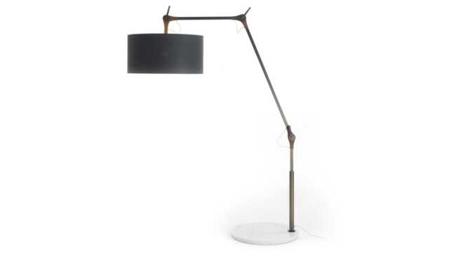 Porada Gary Small Floor Lamp Walnut Marble Base