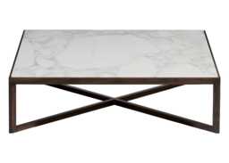 Knoll Krusin Coffee Table in Arabescato and Walnut Stained Oak