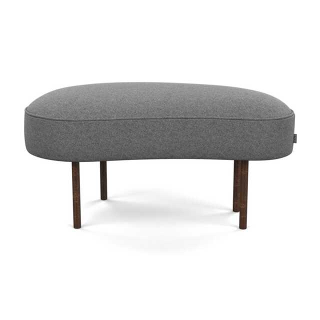 Heal's Isola Small Ottoman St Moritz Wool Light Grey Bronze Feet