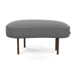 Heal's Isola Small Ottoman St Moritz Wool Light Grey Bronze Feet
