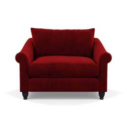 Heal's Devon Loveseat Smart Luxe Velvet Mulberry Black Stain Beech Feet - thumbnail 1