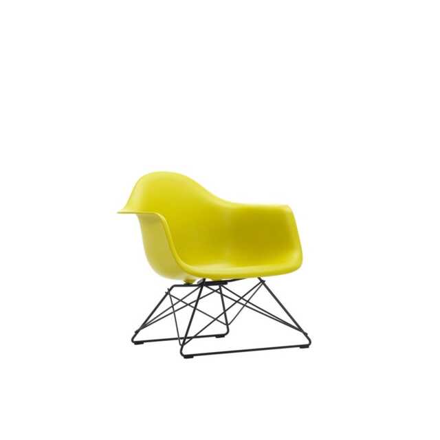 Vitra Eames LAR Chair Mustard Basic Dark Powder Coated Wire Base With Cross Struts