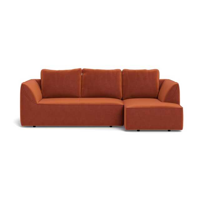 Heal's Morven RHF Corner Chaise Sofa Cotton Velvet Russet
