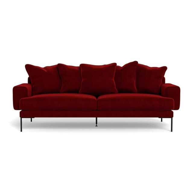 Heal's Torrington 4 Seater Sofa Smart Luxe Velvet Mulberry Black Feet