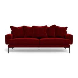 Heal's Torrington 4 Seater Sofa Smart Luxe Velvet Mulberry Black Feet