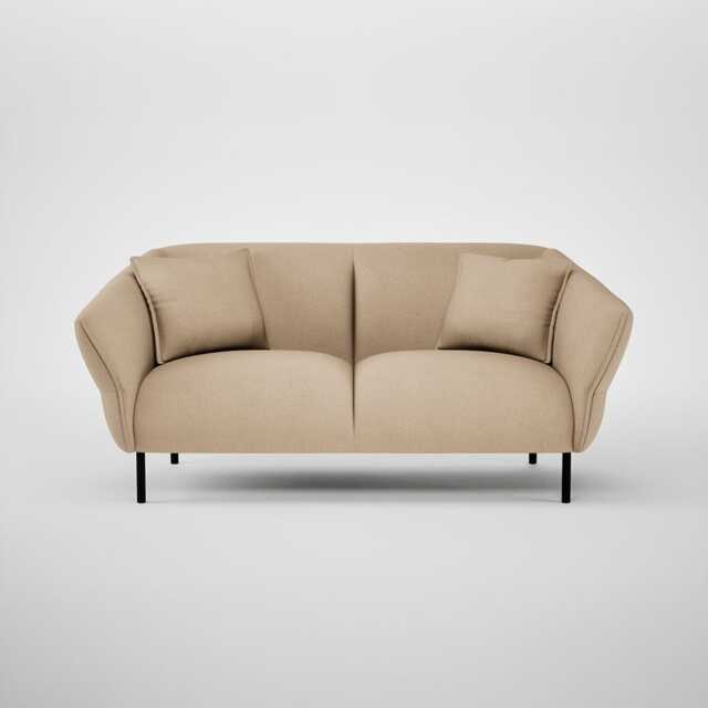 Heal's Alto 2 Seater Sofa Capelo Linen-Cotton Bamboo Black Feet
