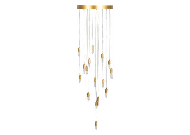 Heal's Rock Crystal LED Chandelier Pendant Light Small Brushed Gold