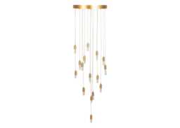 Heal's Rock Crystal LED Chandelier Pendant Light Small Brushed Gold