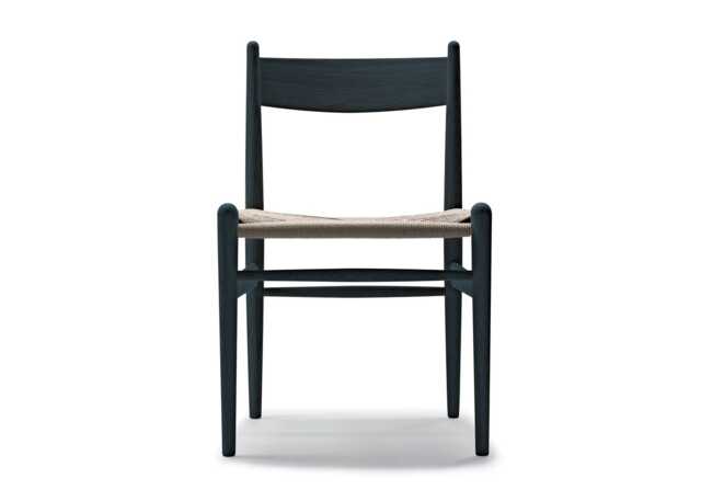 CH36 Chair Black Oak Natural Cord Seat