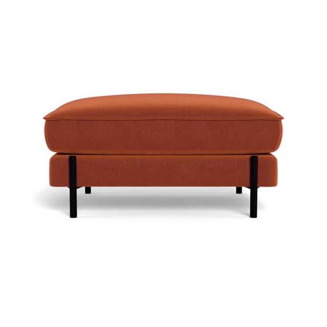 Heal's Tortona Footstool Cotton Velvet Russet Black Feet - image 1