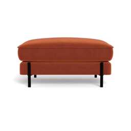 Heal's Tortona Footstool Cotton Velvet Russet Black Feet