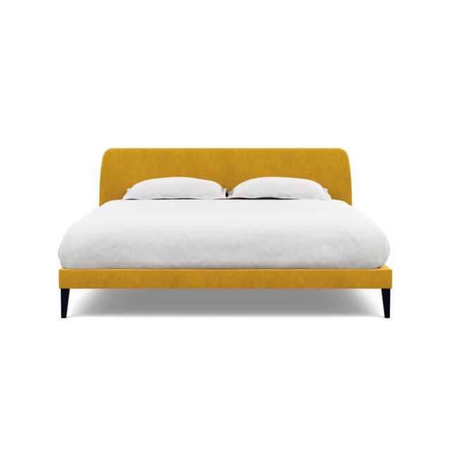 Heal's Wallis Bedstead Super King Smart Luxe Velvet Canary Black Feet - image 1