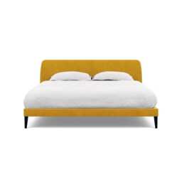Heal's Wallis Bedstead Super King Smart Luxe Velvet Canary Black Feet - thumbnail 2