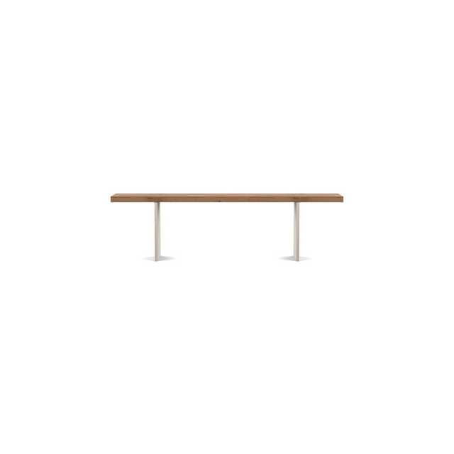 Heal's Berlin Bench 160x35cm Smoked Oak Straight Edge Filled Stainless Steel Legs
