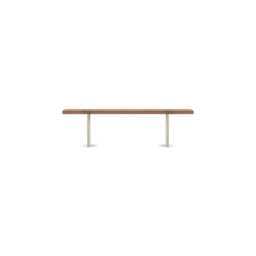 Heal's Berlin Bench 160x35cm Smoked Oak Straight Edge Filled Stainless Steel Legs