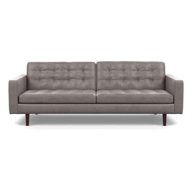 Heal's Hepburn 4 Seater Daino Leather Elephant Black Feet