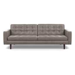 Heal's Hepburn 4 Seater Daino Leather Elephant Black Feet