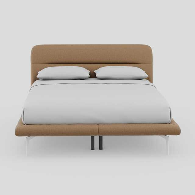 Heal's Gia Bed King Siena Cotton Clay Slats, Chrome Feet