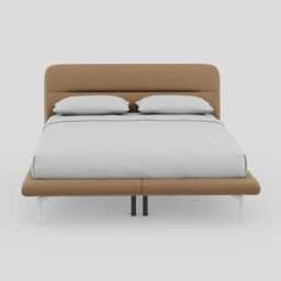 Heal's Gia Bed King Siena Cotton Clay Slats, Chrome Feet
