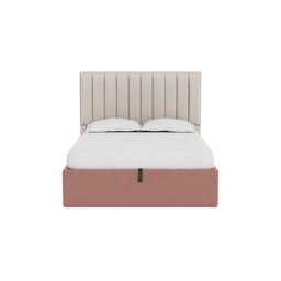 Heal's Lift Storage Divan King Smart Luxe Velvet Dusky Pink Natural Feet