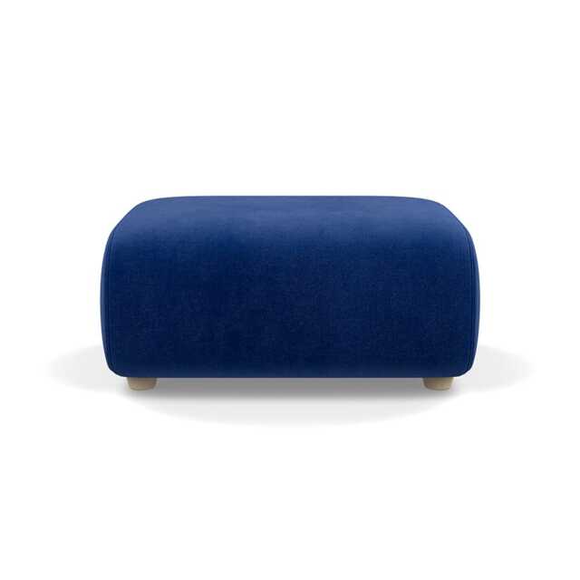 Heal's Lilli Ottoman Smart Luxe Velvet Azure Natural Beech Feet