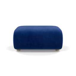 Heal's Lilli Ottoman Smart Luxe Velvet Azure Natural Beech Feet