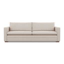 Heal's Palermo 5 Seater Sofa Loop Boucle Taupe Walnut Feet