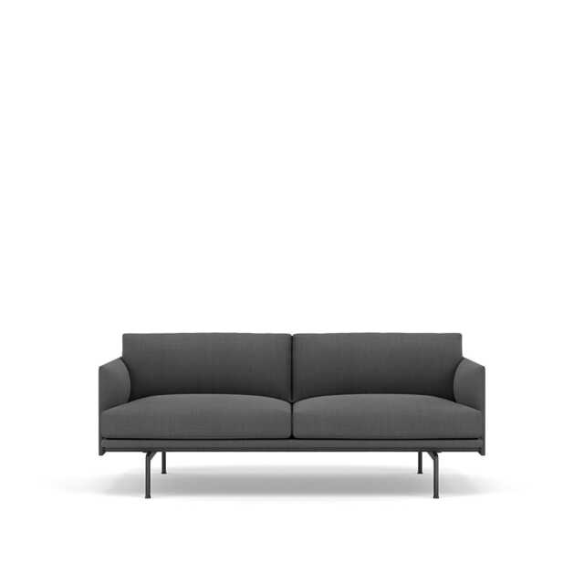 Muuto Outline 2 Seater Kvadrat Remix Fabric Dark Grey 163 - image 1