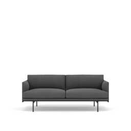 Muuto Outline 2 Seater Kvadrat Remix Fabric Dark Grey 163 - thumbnail 1