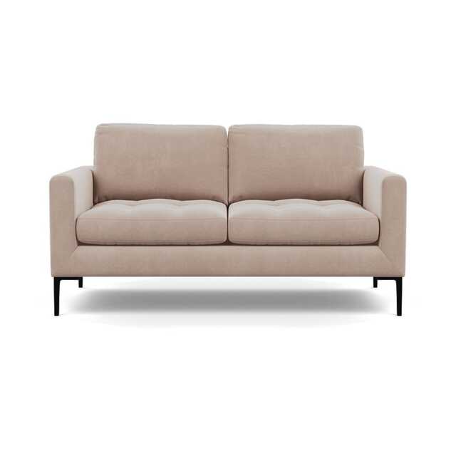 Heal's Eton 2 Seater Sofa Smart Velvet Pebble Black Feet