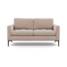 Heal's Eton 2 Seater Sofa Smart Velvet Pebble Black Feet