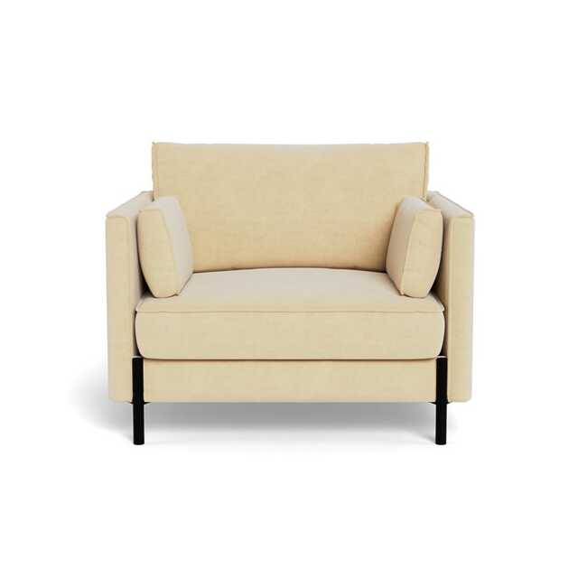 Heal's Tortona Armchair Smart Luxe Velvet Biscuit Black Feet