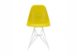 Vitra Eames DSR Chair Mustard White Powder Coated Base 04 Glides