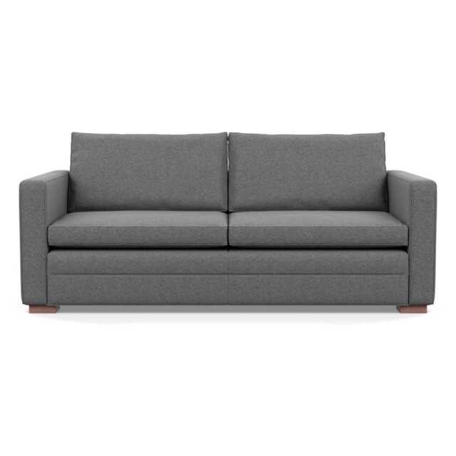 Heal's Palermo 3 Seater Sofa St Moritz Wool Light Grey 157 Walnut Feet