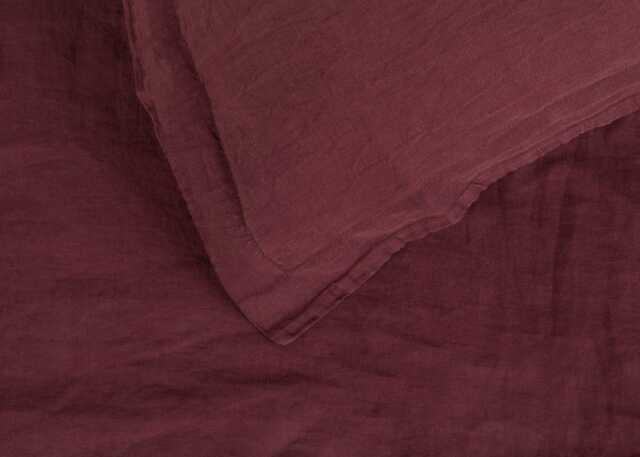 Heal's Washed Linen Aubergine Duvet Cover Double