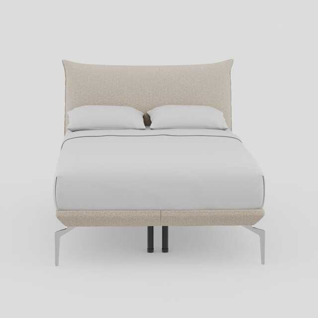 Heal's Aria Bed Double NOVA BOUCLE Oat Box Sprung, Chrome Feet