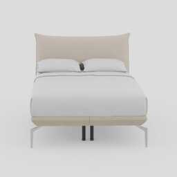 Heal's Aria Bed Double NOVA BOUCLE Oat Box Sprung, Chrome Feet