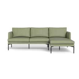 Heal's Matera Right Hand Facing Chaise Sofa Siena Cotton Pistachio Black Feet
