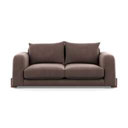 Heal's Nuvola 2 Seater Sofa Smart Velvet Mouse Walnut Stained Feet